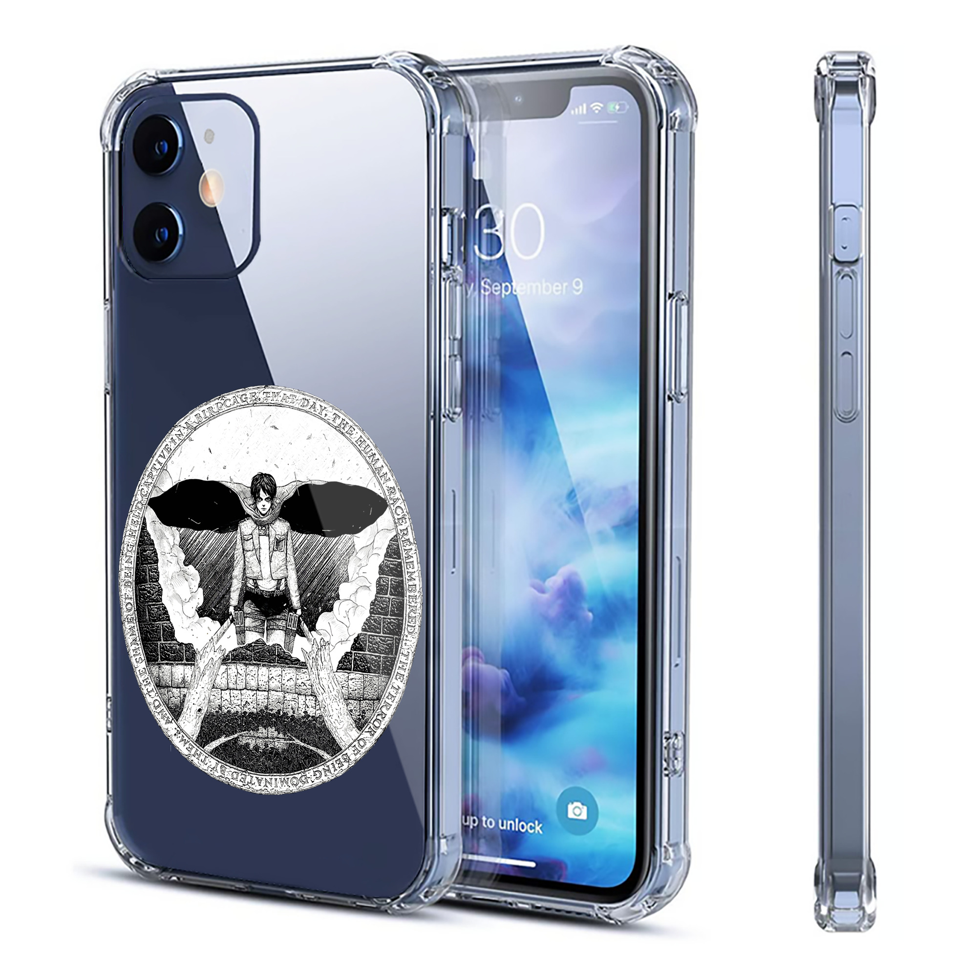 （画像用） 進撃の巨人 エレン･イェーガー Attack on Titan Eren Jäger 【iPhone 12シリーズ対応】透明スマホケース（クリアソフトケース）